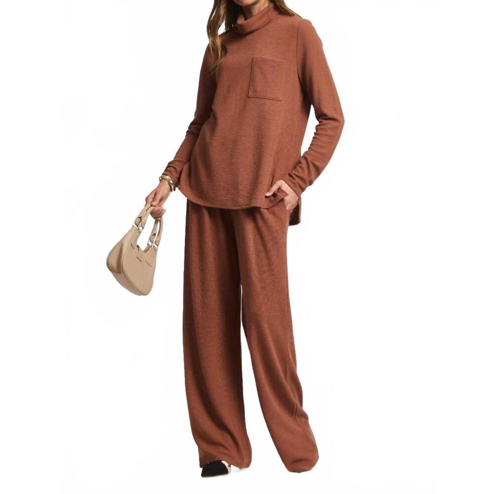 NEW DEAR SCARLETT get away top cardigan pants 3 piece set in chestnut - Picture 2 of 3